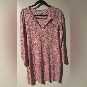 Diane Von Furstenberg Pink and White Floral V-Neck Tunic
